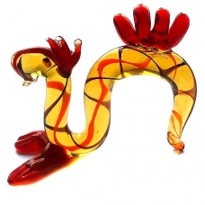 Фигурка 7,5 см Дракон китайский красный (стекло)